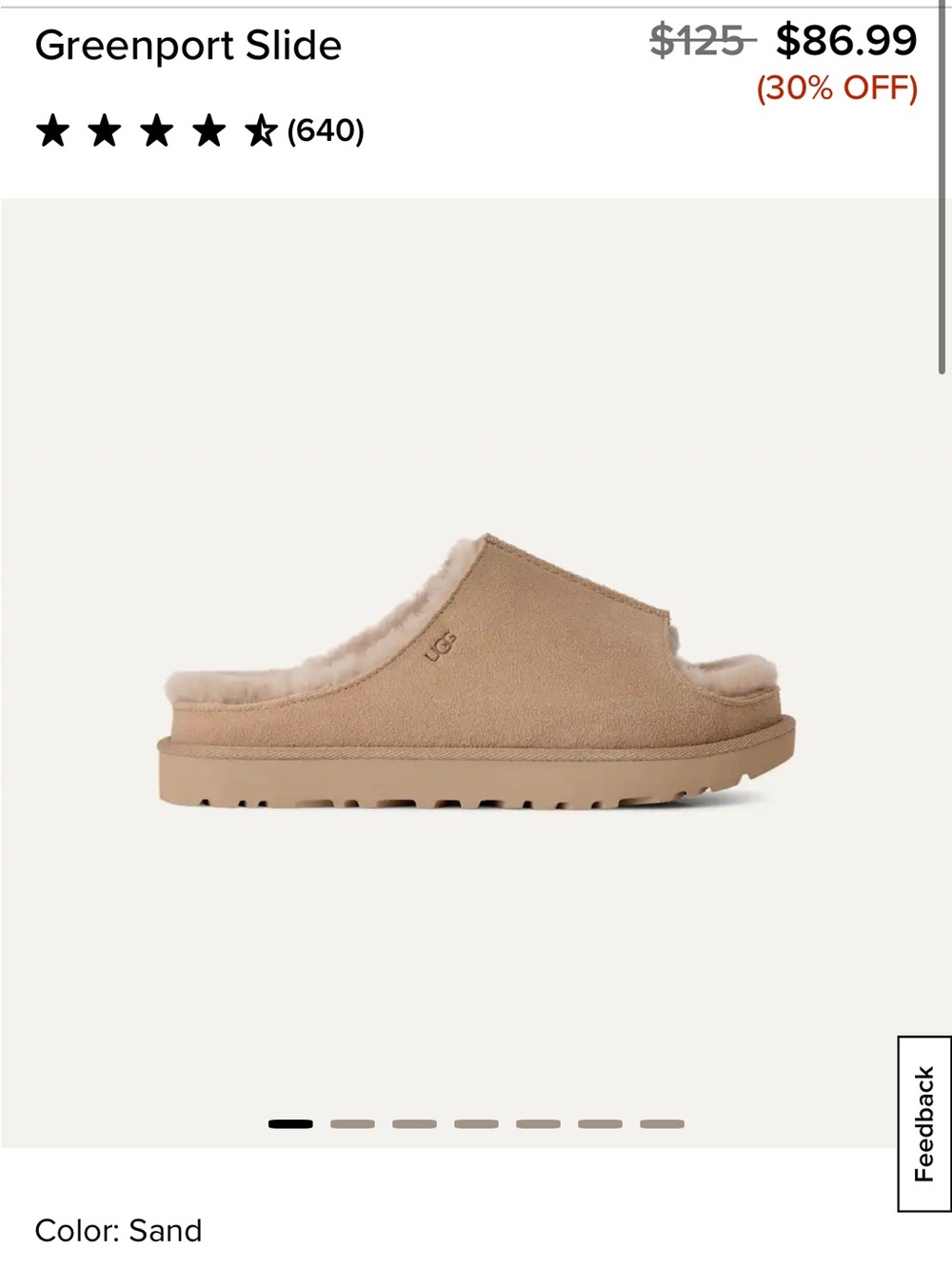 UGG Women’s Open-Toe Shearling Slide - Beige
